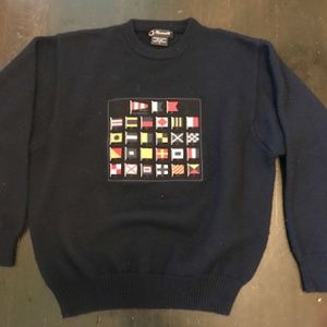 NWT Men's Facconable Wool Signal Flag Sweater
